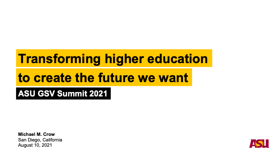 Transforming higher education to create the future we want