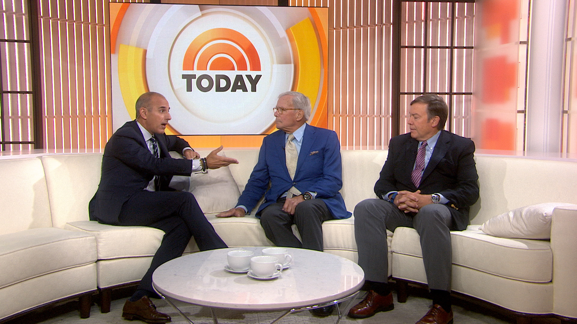Matt Lauer, Tom Brokaw and Michael Crow Matt Lauer, Tom Brokaw and Michael Crow
