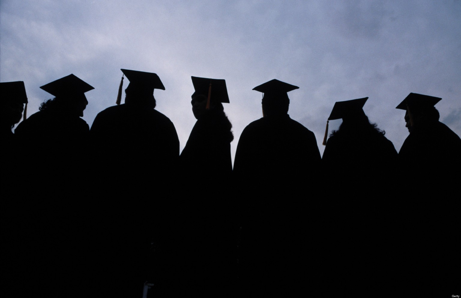 College graduates in shadow profile College graduates in shadow profile