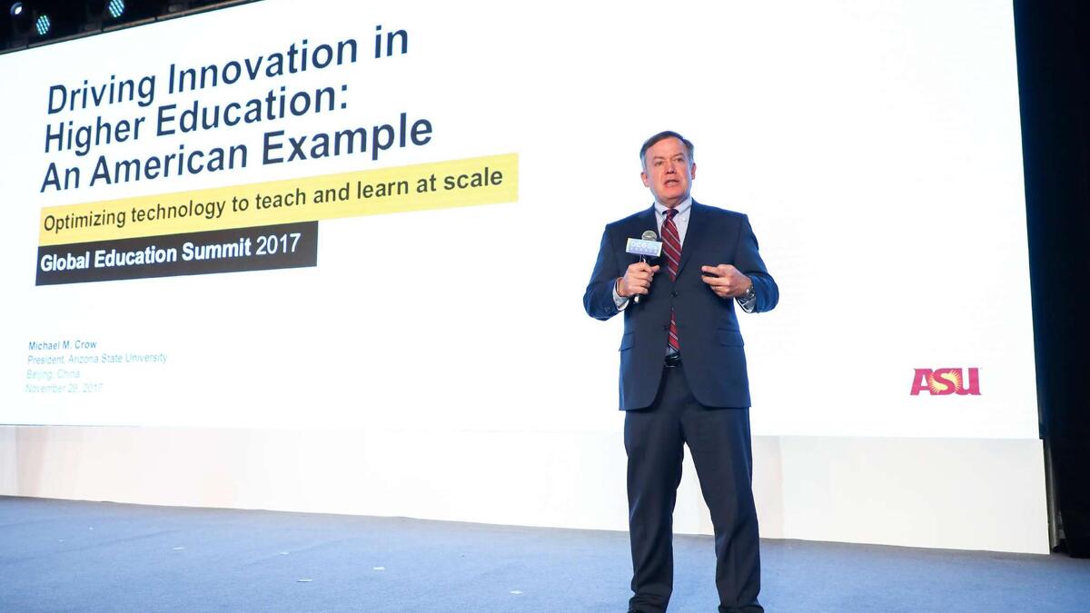 ASU President Michael Crow Global Education Summit China 2017
