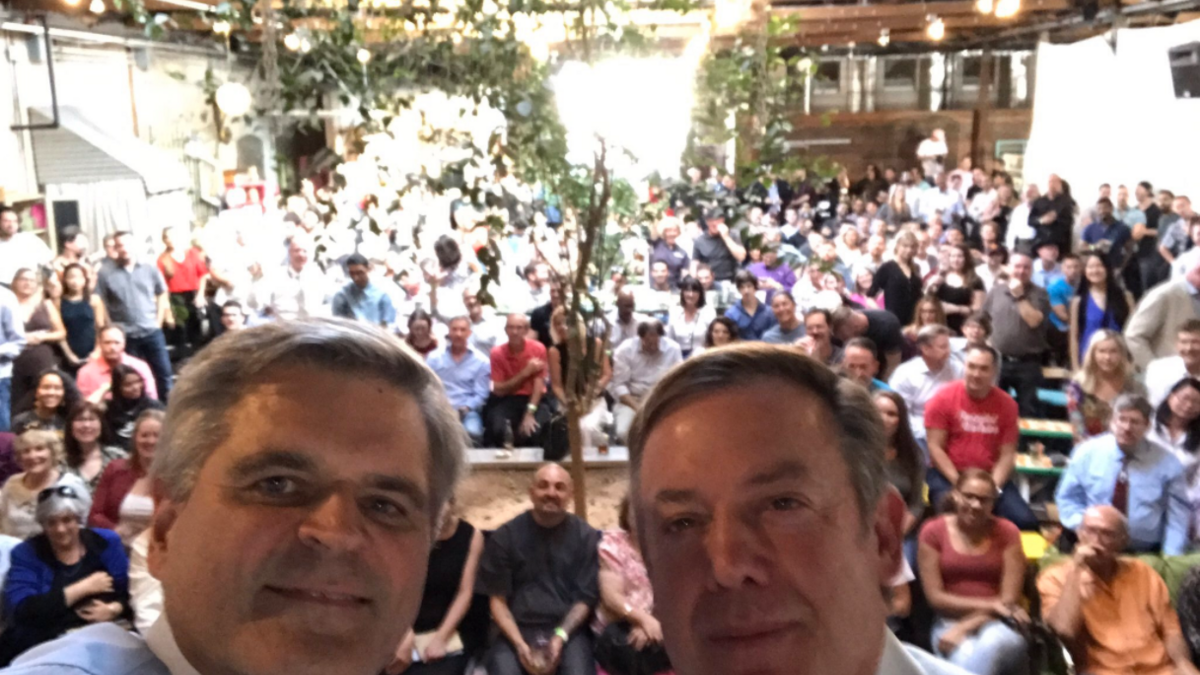 AOL founder Steve Case and ASU President Michael Crow at Rise of the Rest in Phoenix