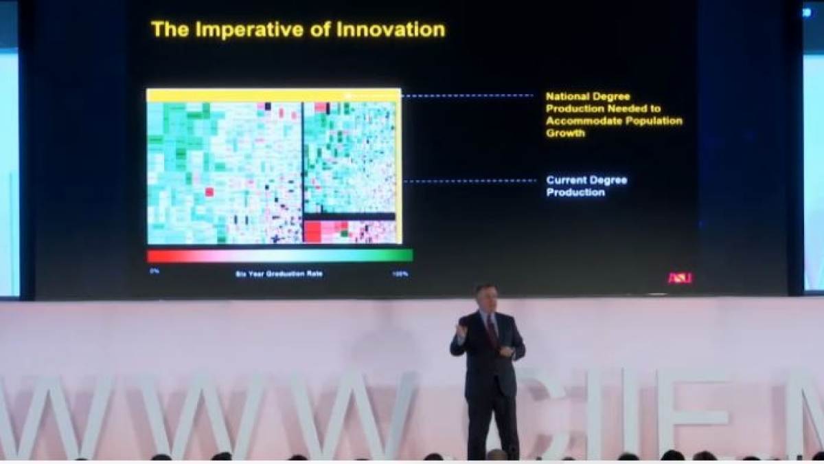 ASU President Michael Crow gives remarks at the 3rd Annual International Education Innovation Conference