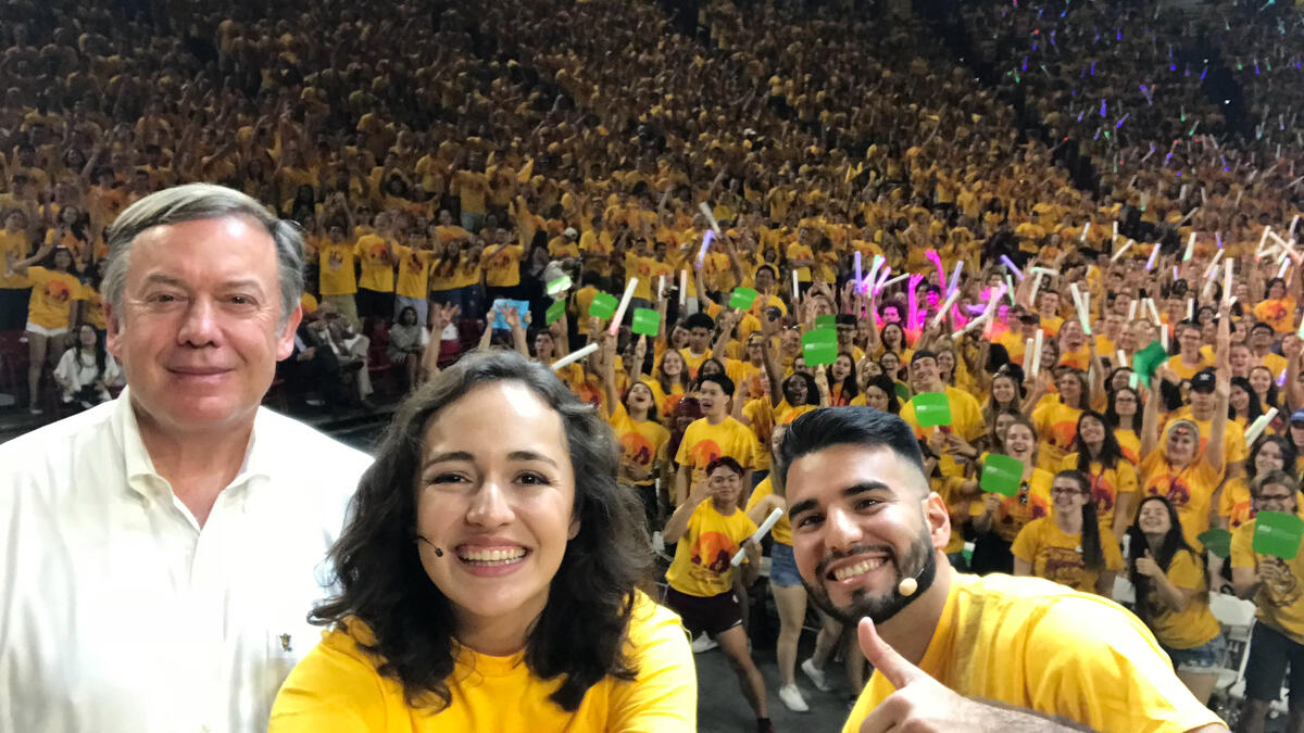 Michael Crow Nicole Hernandez and Felipe Corral Sun Devil Welcome