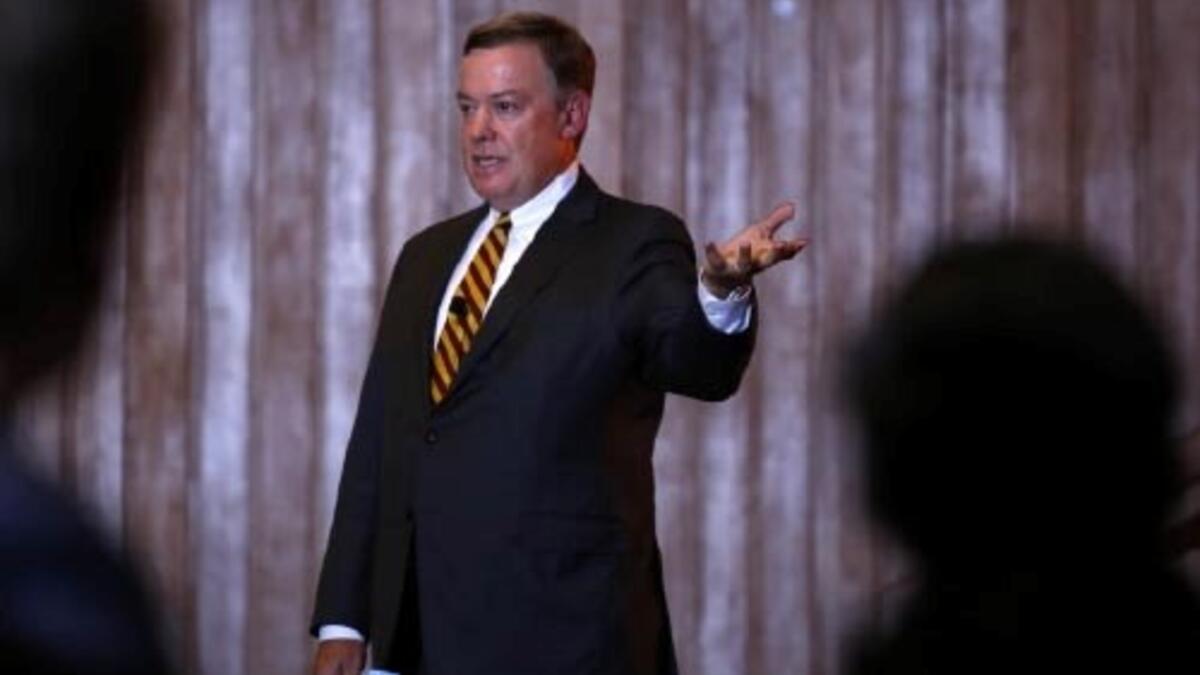 President Crow addresses audience