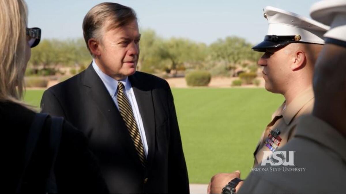 Michael Crow at 9/11 memorial 