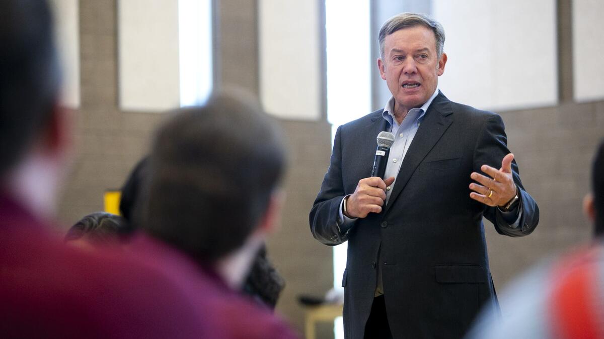 Michael Crow and Students