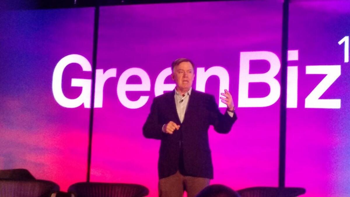 ASU President Michael Crow address the audience at GreenBiz 2016