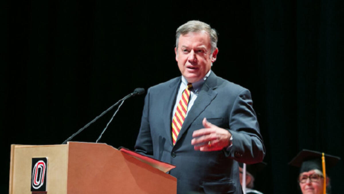 ASU President Michael Crow receives an honorary degree from the University of Nebraska, Omaha