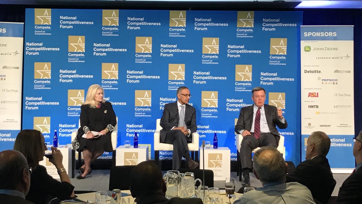 Deborah Wince-Smith, Mehmood Khan and Michael Crow