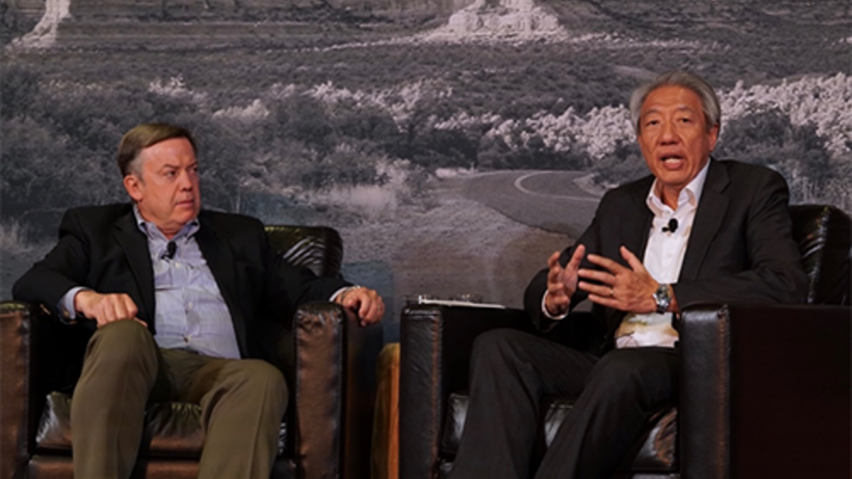 ASU President Michael Crow and Deputy Prime Minister Teo Chee Hean of Singapore