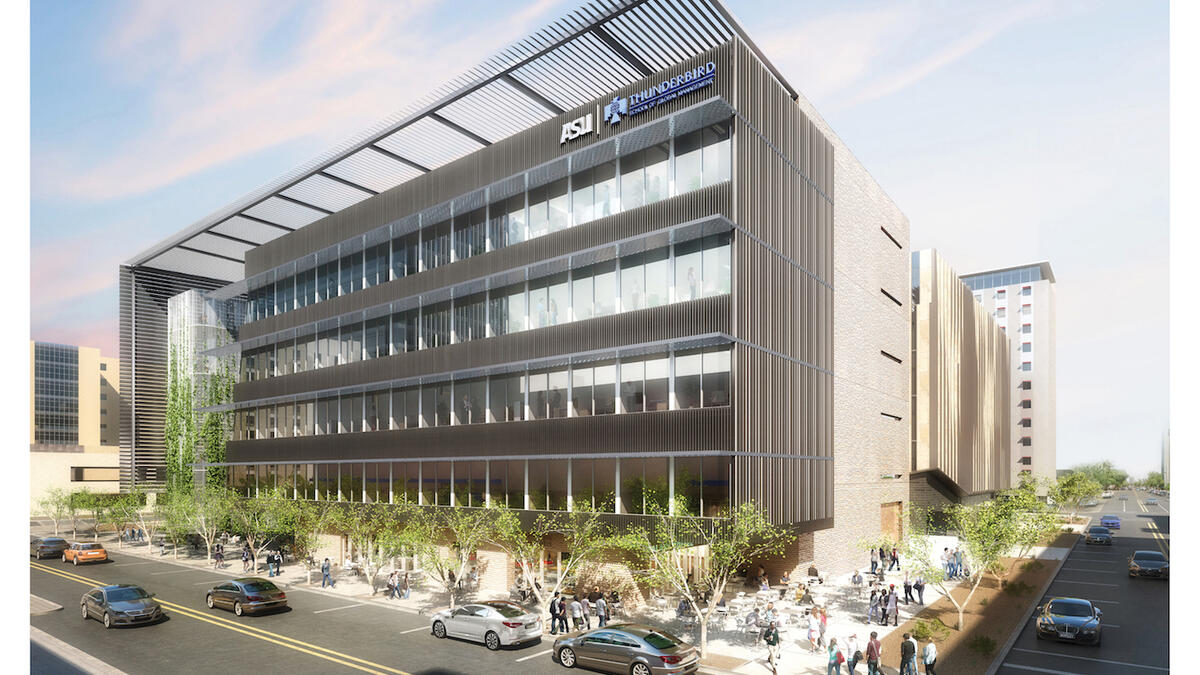 Artist rendering of new Thunderbird School of Global Management in downtown Phoenix