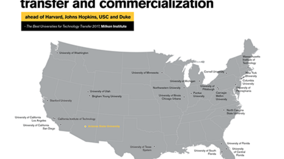 Top 25 in the US for technology transfer and commercialization map